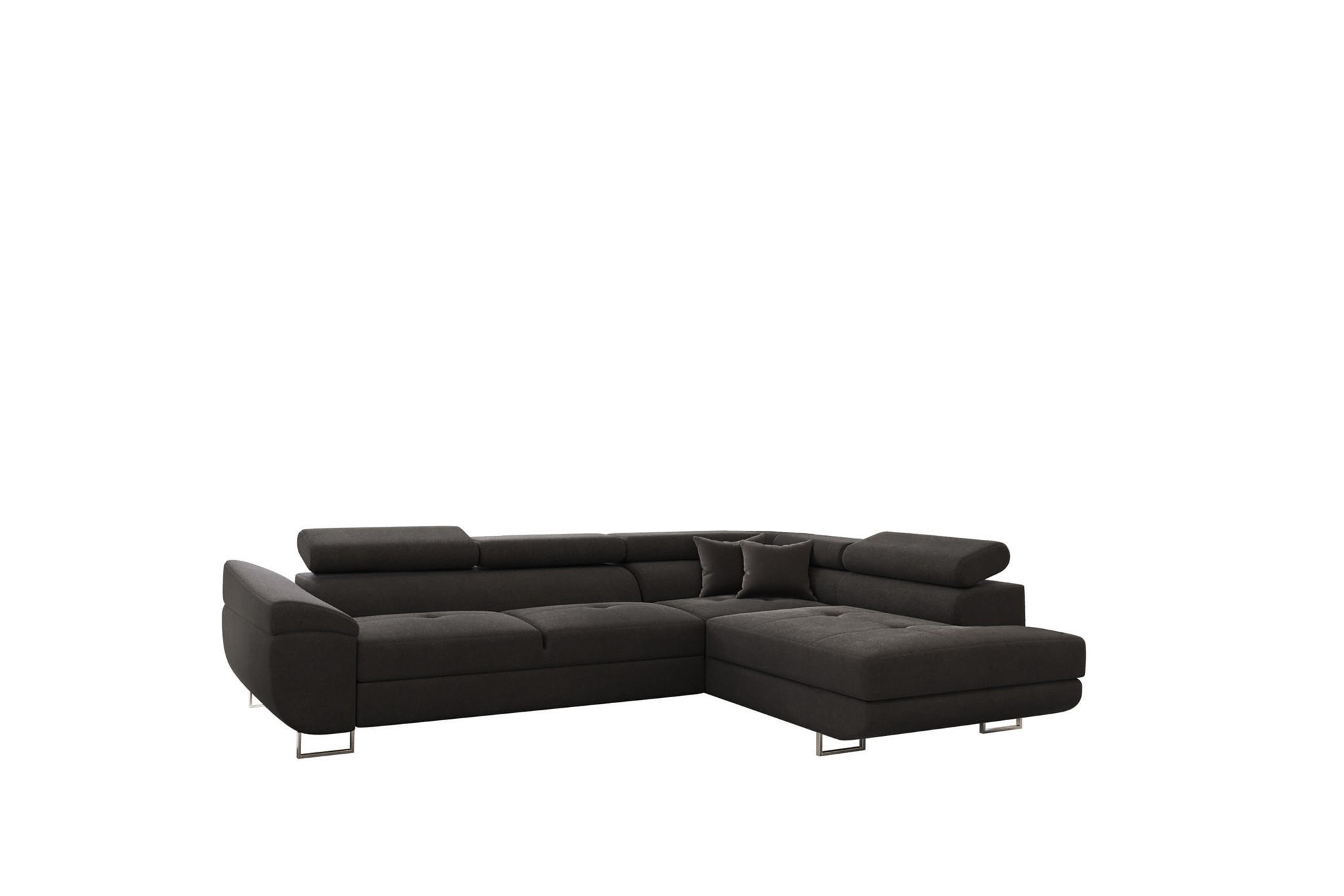 ECKSOFA Carmelo In Nova - Anthrazit, Holzwerkstoff/Textil (275/202cm) - Fun Möbel