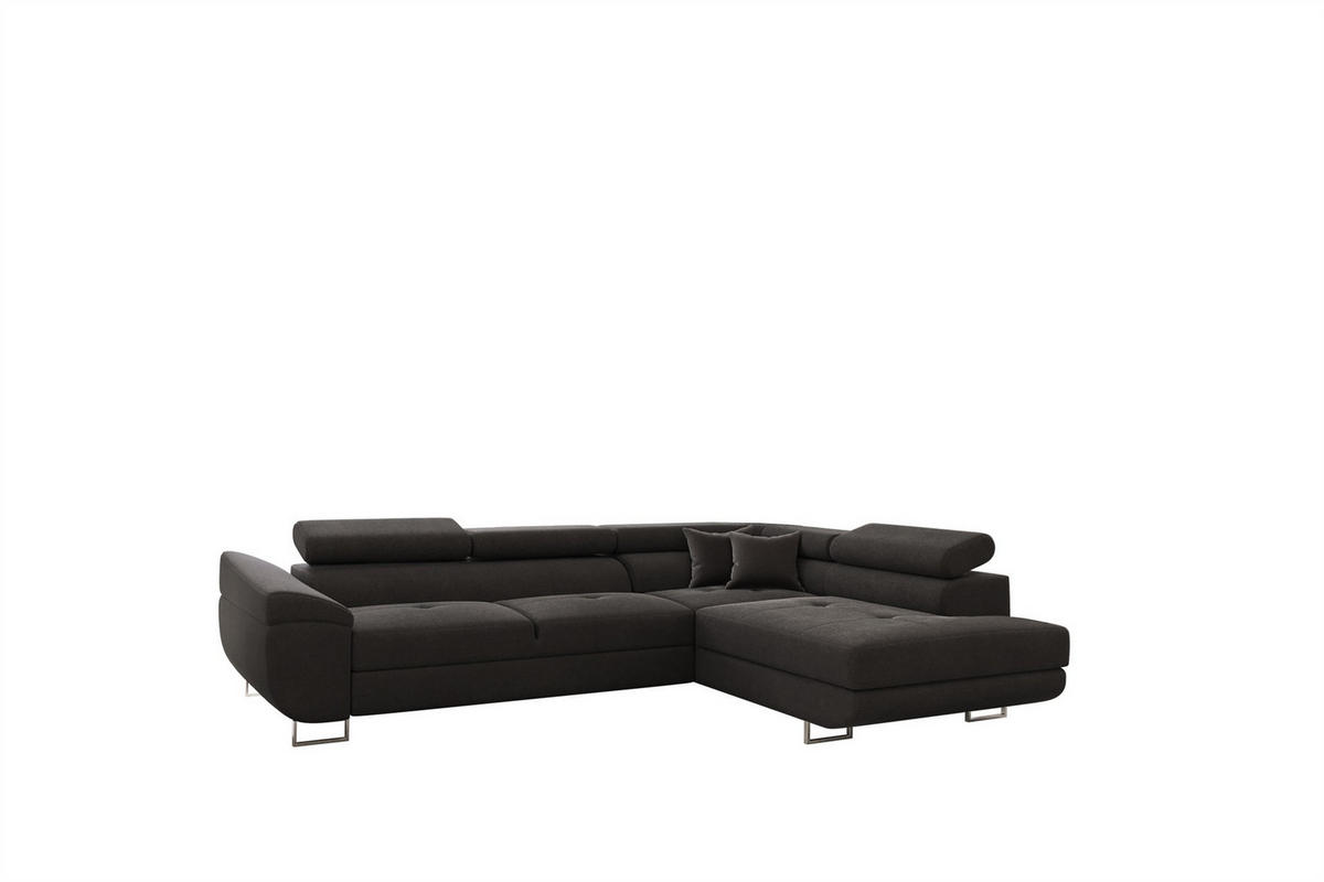 ECKSOFA Carmelo In Nova - Anthrazit, Holzwerkstoff/Textil (275/202cm) - Fun Möbel