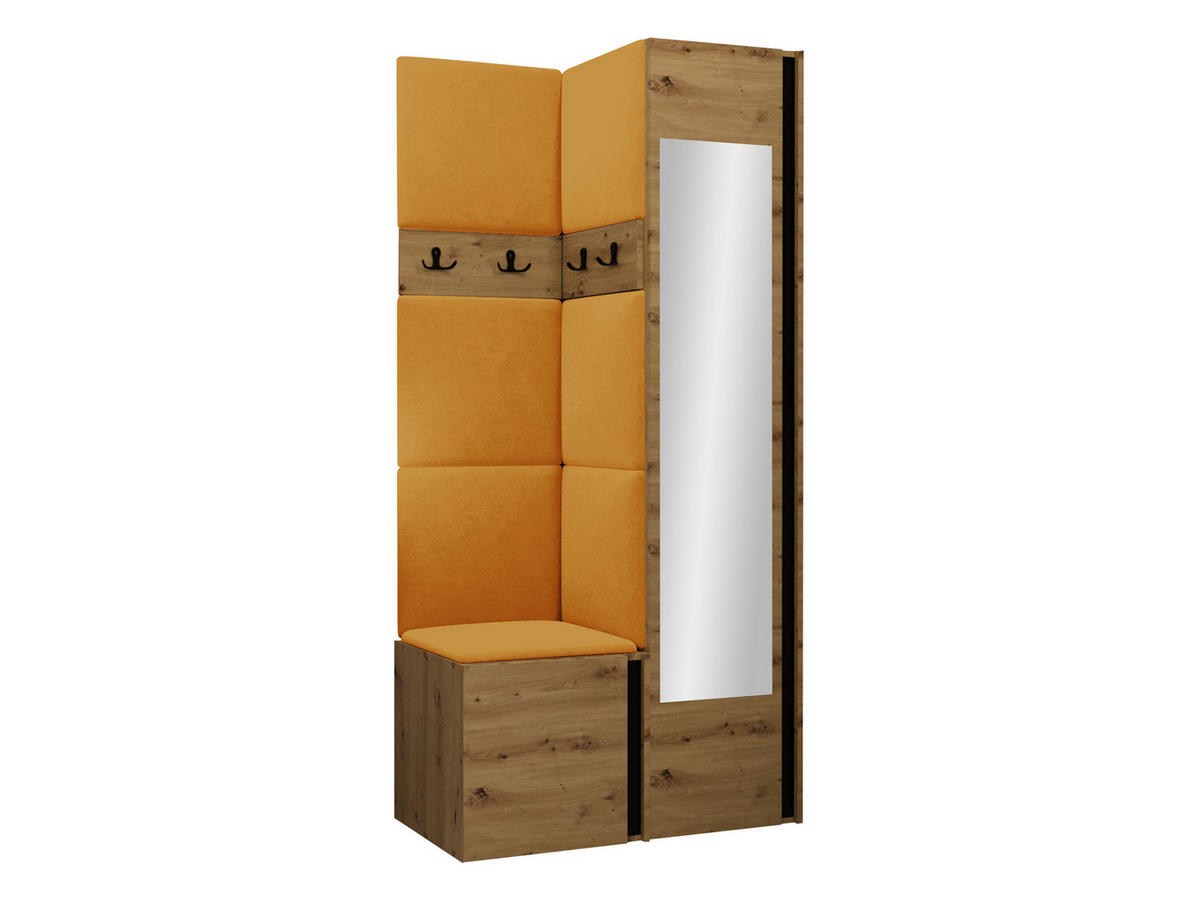 GARDEROBEN-SET Orion XXV - Eiche Artisan/Orange, Holzwerkstoff/Kunststoff (82/186/46cm) - MIRJAN24