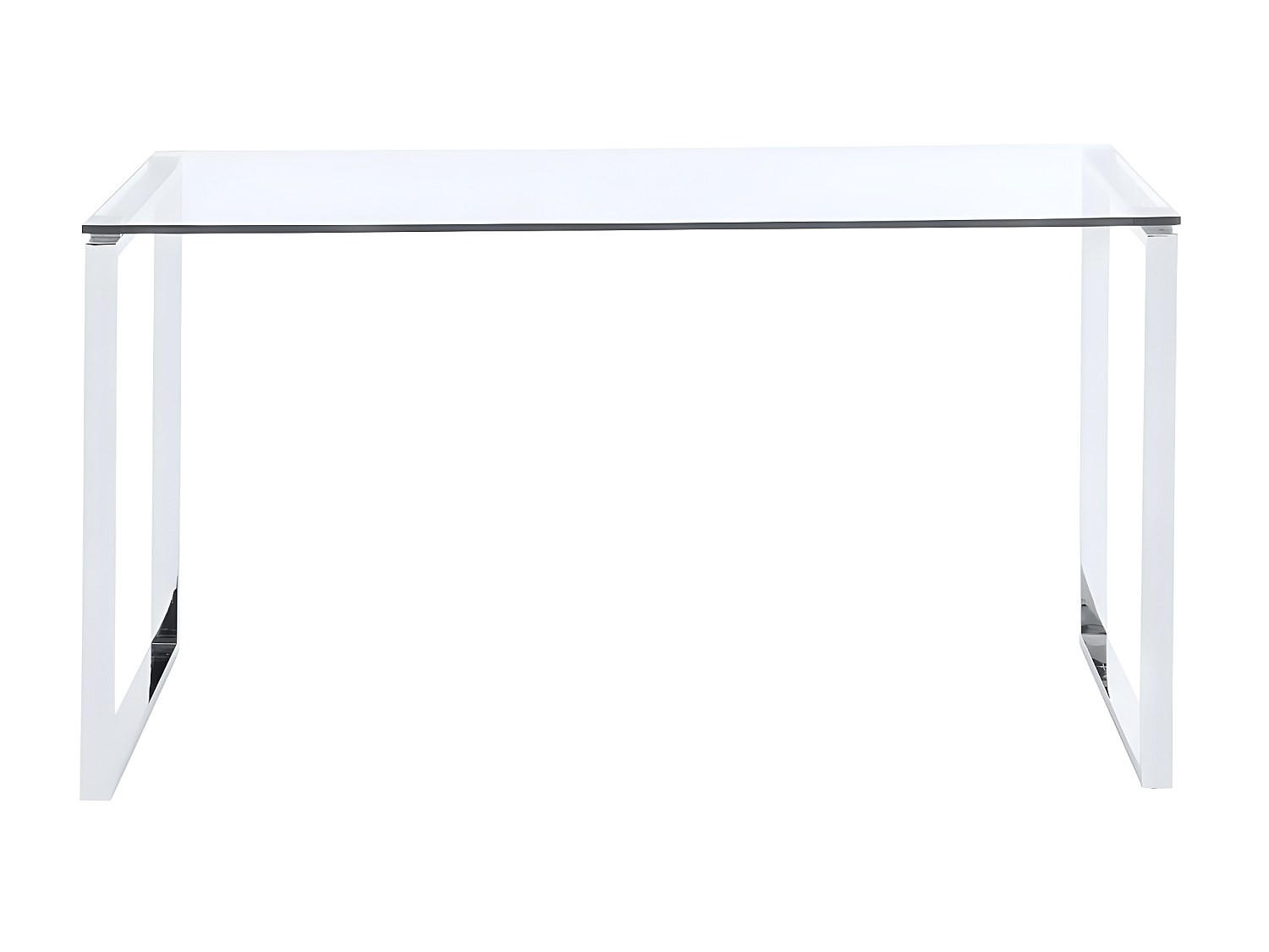 SCHREIBTISCH - 140 cmcm x 60 cmcm - Metall, Glas - Transparent, Silberfarben - FREYA - Transparent/Silberfarben, Glas/Metall (60/140/75cm) - Vente-Unique