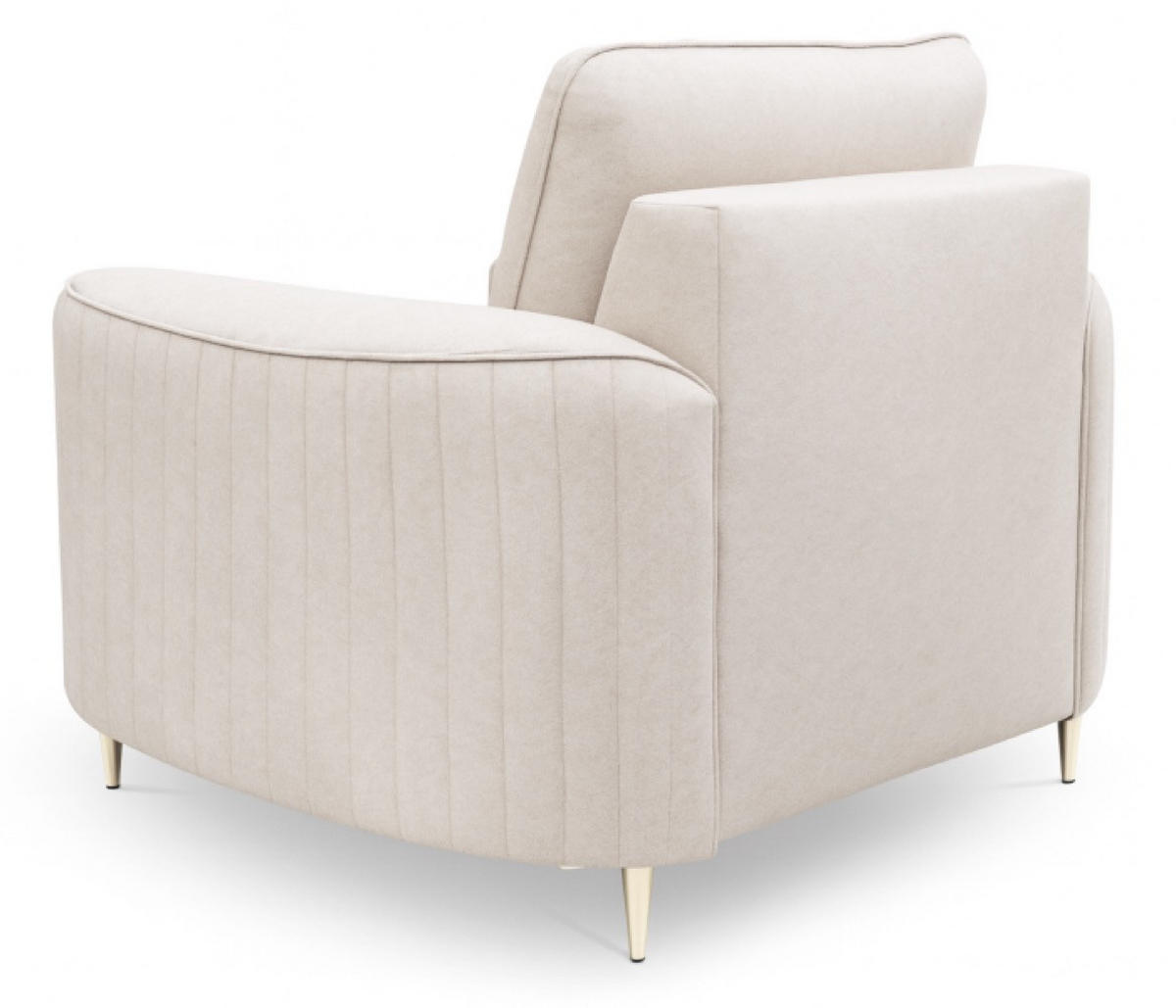 SESSEL Beige LOREN Mit Steppungen Auf Goldenen Beinen - Beige, Textil (100/85/94cm) - Sepro Meble