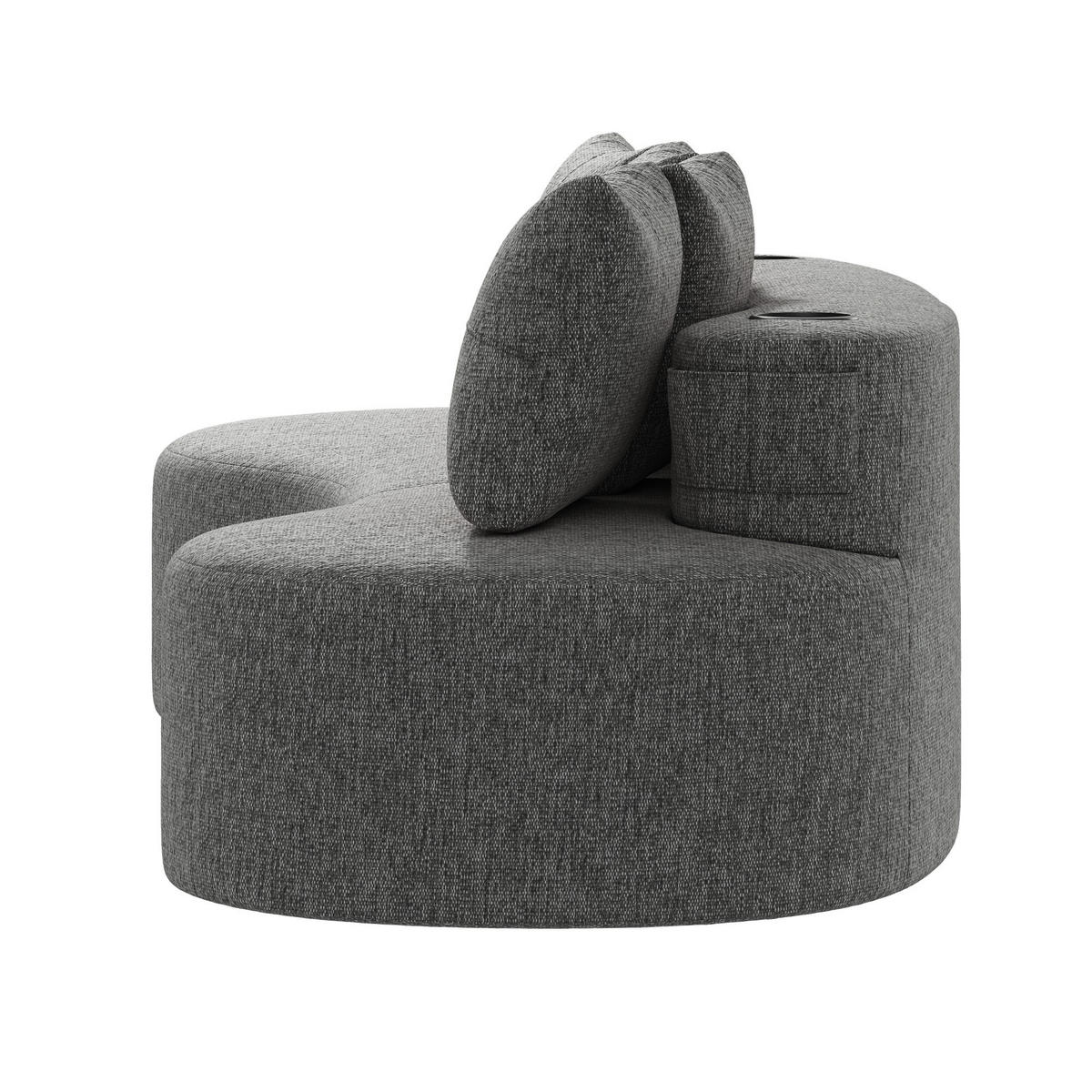 BIGSOFA Loungesofa,3er-Sofa,reich gepolstert,Leinenstoff,Dunkelgrau - Dunkelgrau, Textil (240/63/109cm) - LVHOM