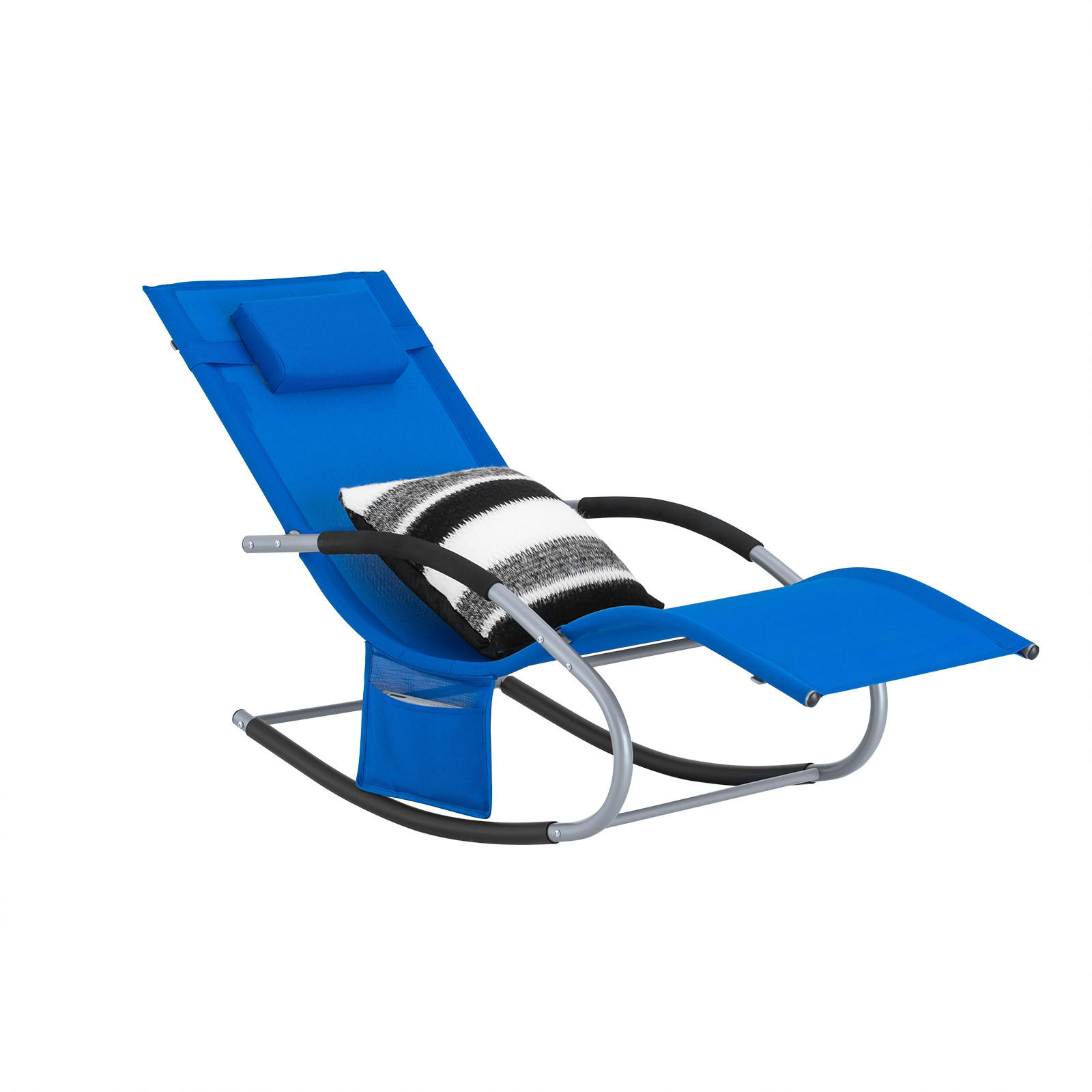SONNENLIEGE blau - Blau, Metall (63/83/150cm) - SoBuy