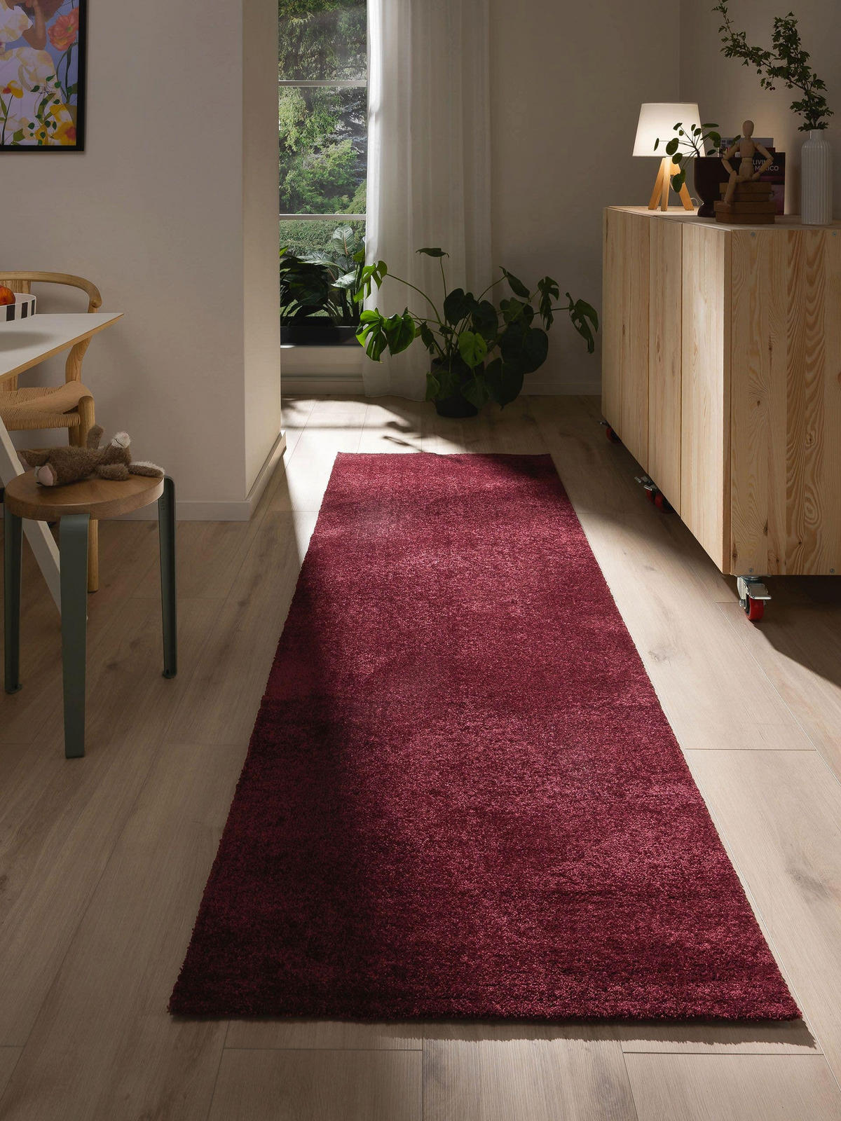 LÄUFER Nina waschbar 80/250 cm - Rot, Kunststoff (80/250cm) - benuta Nest