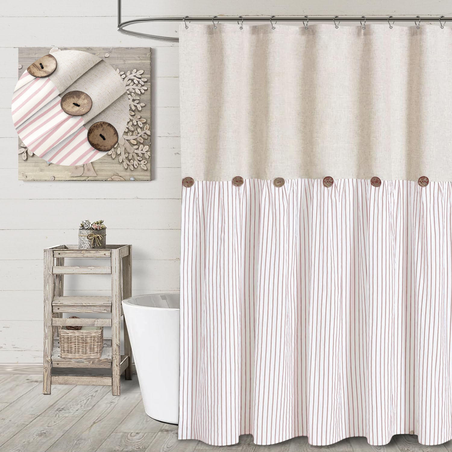 Mcboson Duschvorhang Pink 183x183 cm