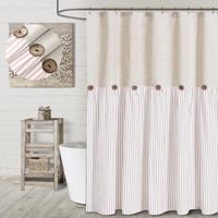 DUSCHVORHANG Rosa Polyester maschinenwaschbar wasserdicht breit lang für Badezimmer - Pink, Textil (183/183cm) - MCBOSON