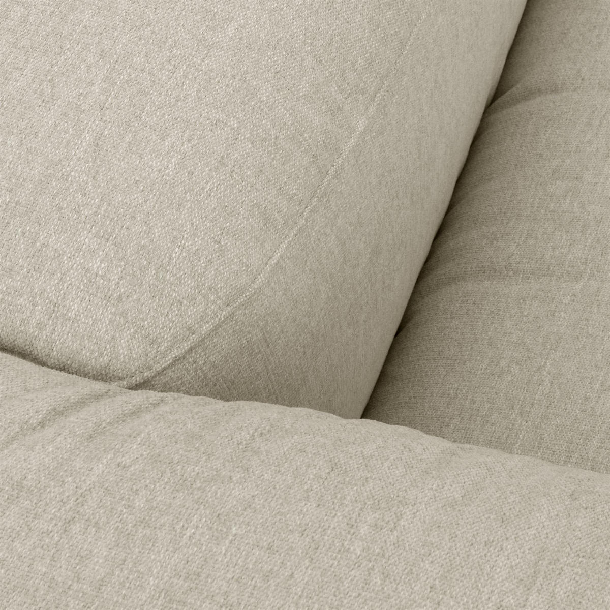 ECKSOFA 4-Sitzer mit Hocker links Kattrina Flachgewebe creme - Creme, Kunststoff (175/350cm) - 58aufmkessel