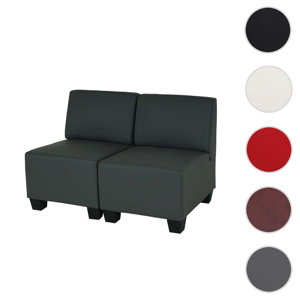 2-SITZER Grau - Grau, Textil (114/76/72cm) - MCW