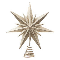 WEIHNACHTSBAUMSPITZE Doppelstern Ø 25 cm - Goldfarben, Metall (30cm) - Atmosphera Createur d´interieur