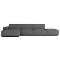ROHOVÁ pohovka Sellmo, tmavosivá, 344 cm - čierna/tmavosivá, textil/plast (350/166cm) - Selsey