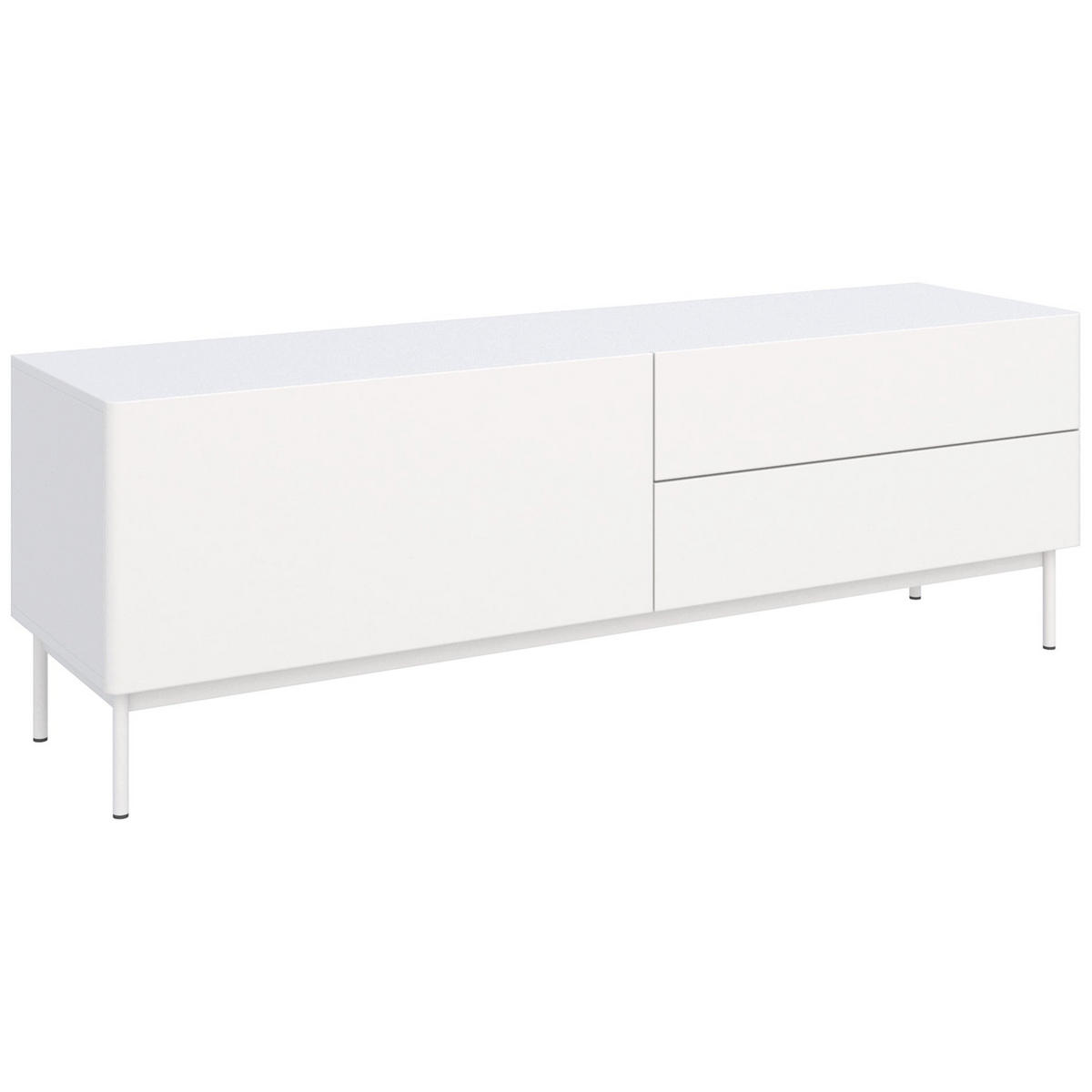 TV-STOLEK Olio Bílá 160 cm - bílá, kov/kompozitní dřevo (160/52/38.6cm) - Selsey