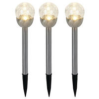 LED AUSSENLEUCHTE Edelstahl Silber 3er Set - Silberfarben, Metall (6/6/24.5cm)