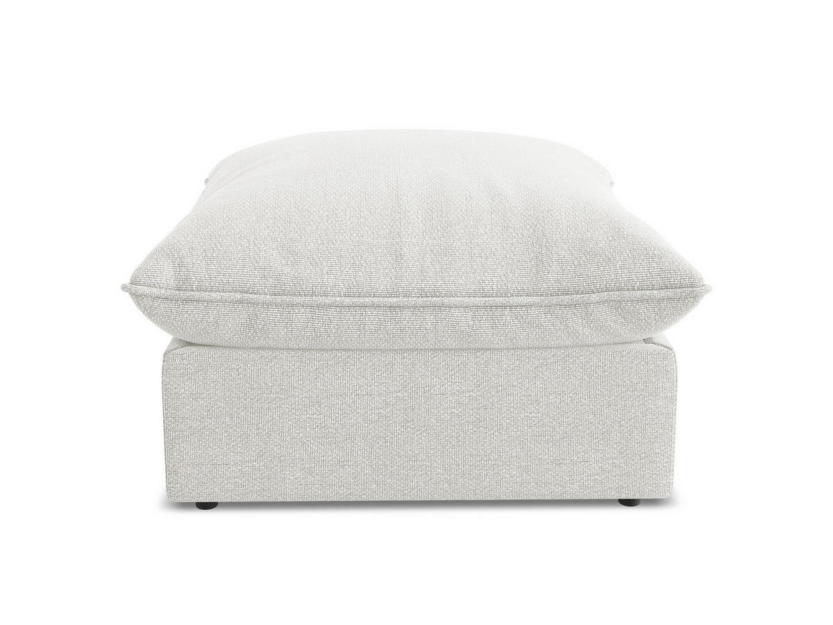 POUF Bouclé Stoff Weiß - Schwarz/Weiß, Holzwerkstoff/Kunststoff (75/45/75cm) - Makamii