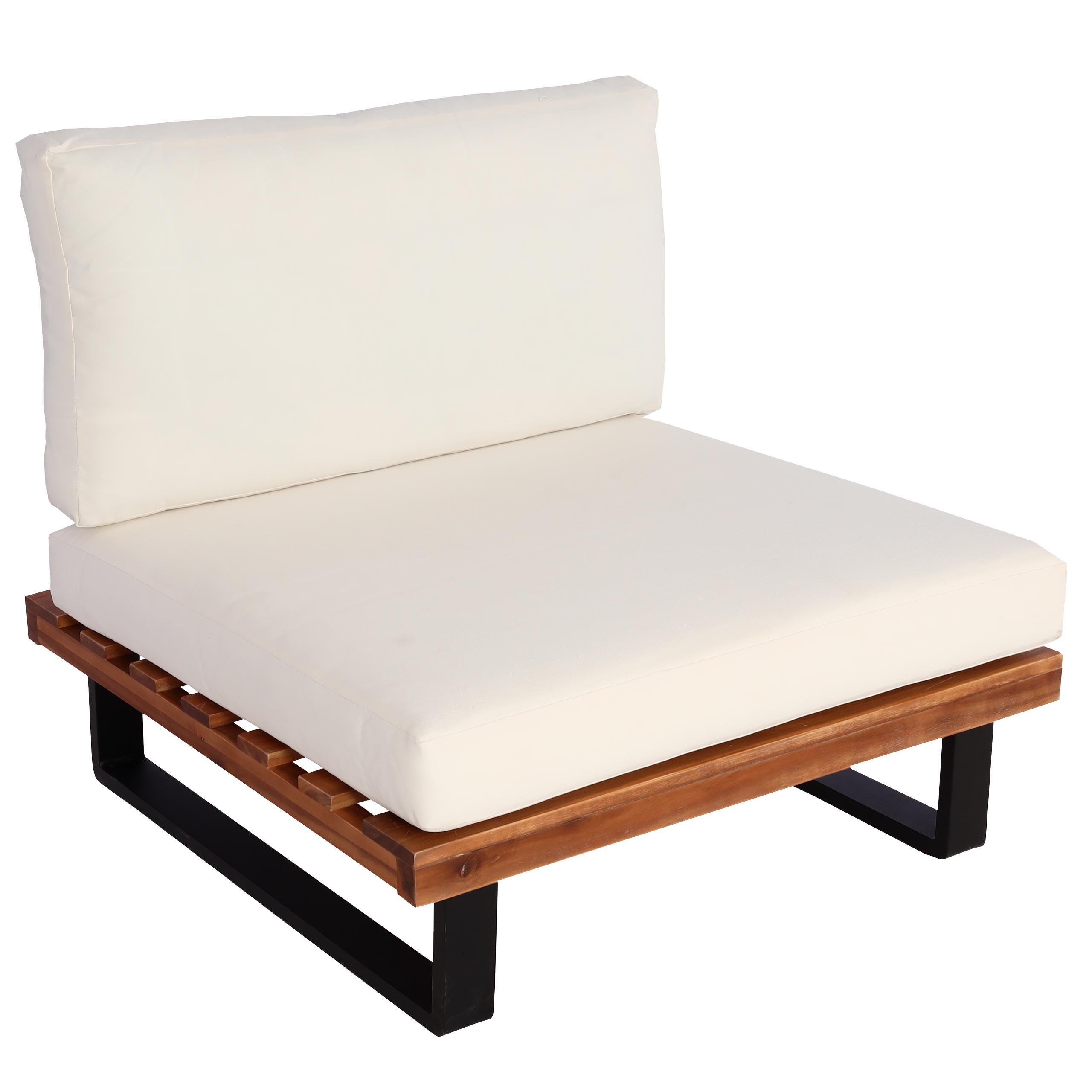 LOUNGE-SESSEL Schwarz, Dunkelbraun, Cremeweiß - Dunkelbraun/Schwarz, Holz (82/75/82cm) - MCW