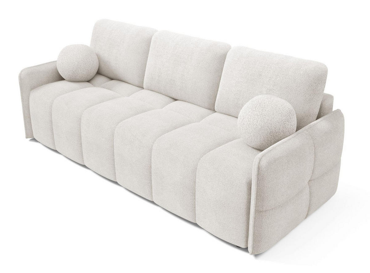 SOFA Ecru EMILI Mit Schlaffunktion Abriamo - Ecru, Textil (212/95/90cm) - Sepro Meble