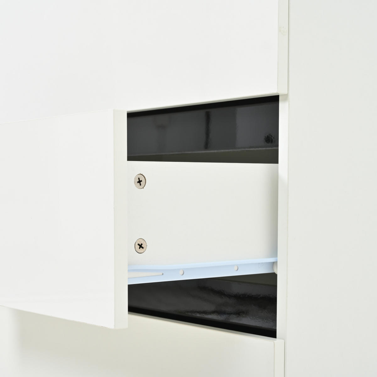 SIDEBOARD 140/39.5/78.5 cm Weiß/Schwarz aus Spanplatte mit 6 Schubladen - Weiß, Holzwerkstoff (39.5/78.5/140cm) - OKMYHOME