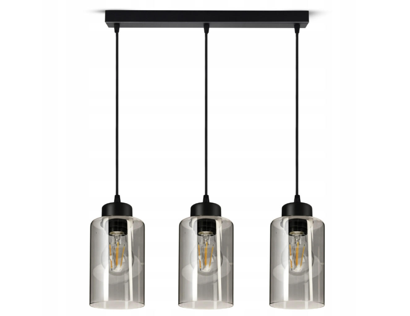 PENDELLEUCHTE TUBE - Transparent/Schwarz, Glas/Metall (10/50/80cm) - kiki design