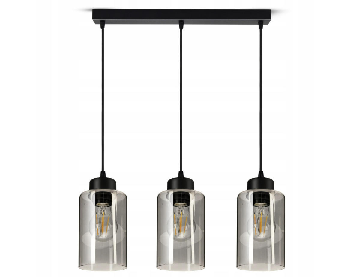 PENDELLEUCHTE TUBE - Transparent/Schwarz, Glas/Metall (10/50/80cm) - kiki design