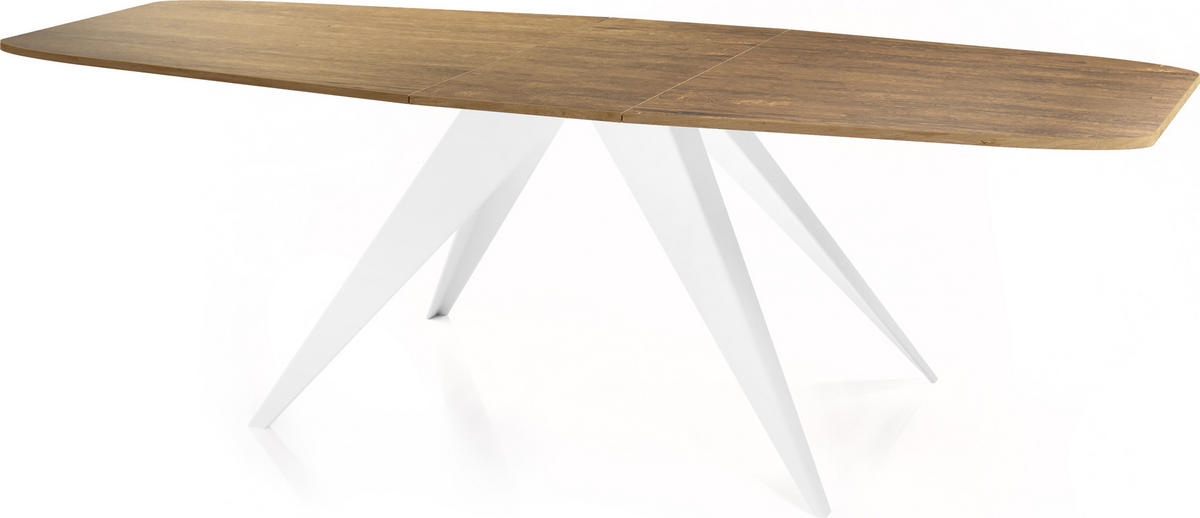 ESSTISCH Fatina rechteckig ausziehbar, Lefkas Eiche 160-198/90/76 cm - Alteiche/Weiß, Holzwerkstoff/Metall (160/80/76cm) - WFL GROUP