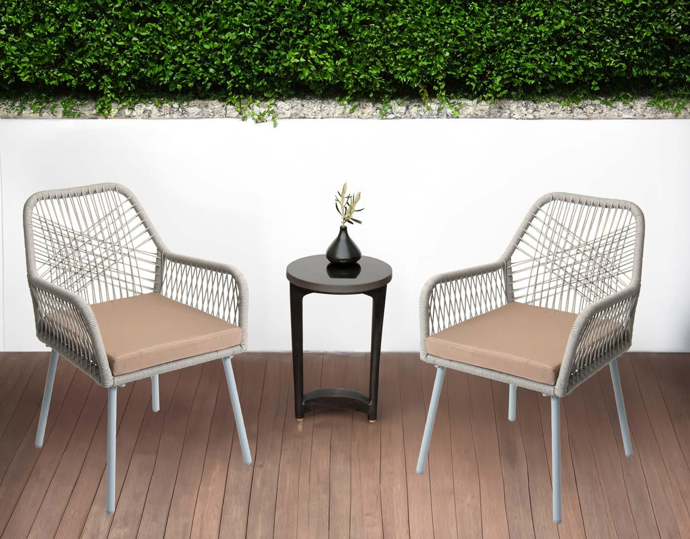 GARTENSTUHL Grau, Taupe - Taupe/Grau, Textil (54/81/62cm) - MCW