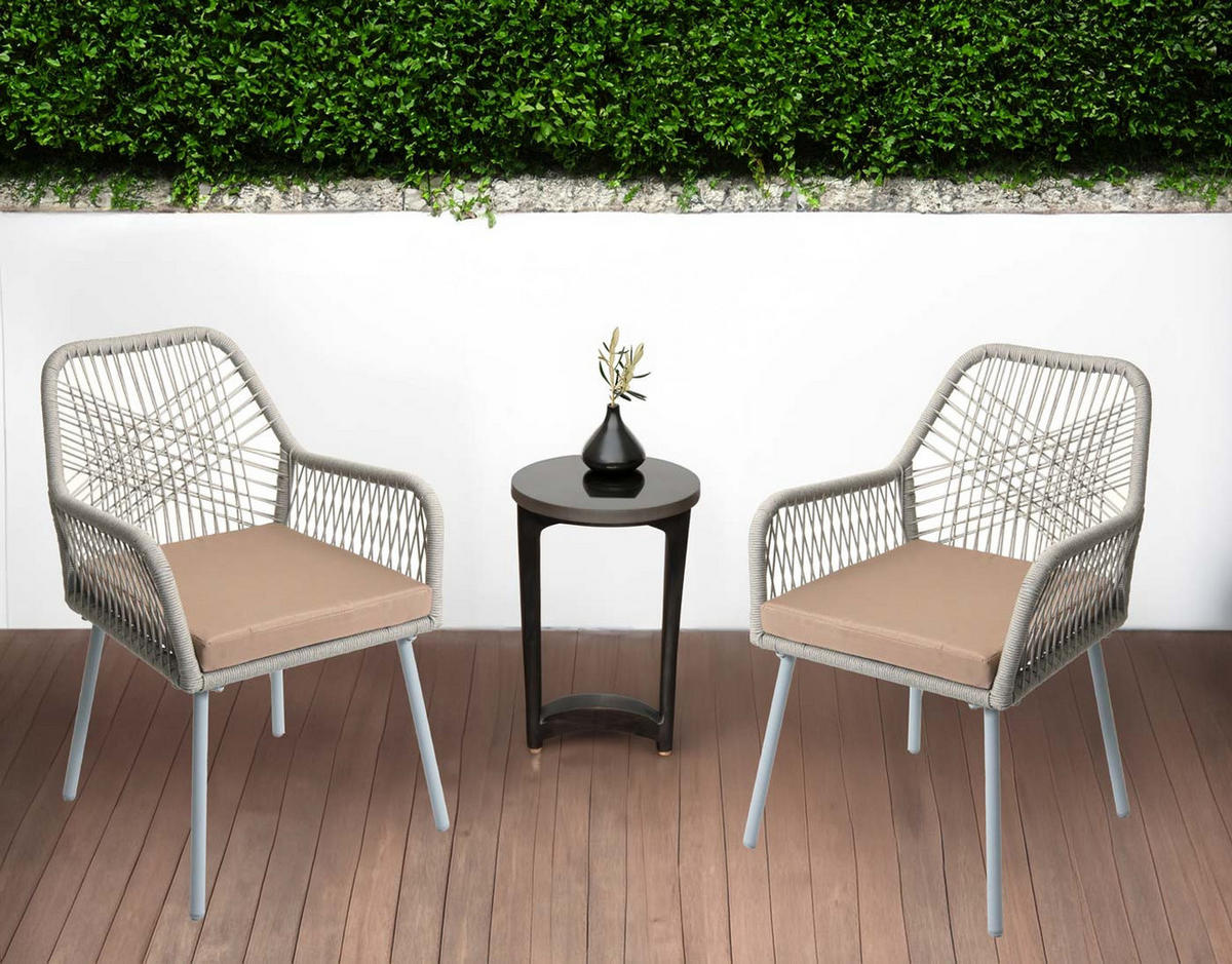 GARTENSTUHL Grau, Taupe - Taupe/Grau, Textil (54/81/62cm) - MCW