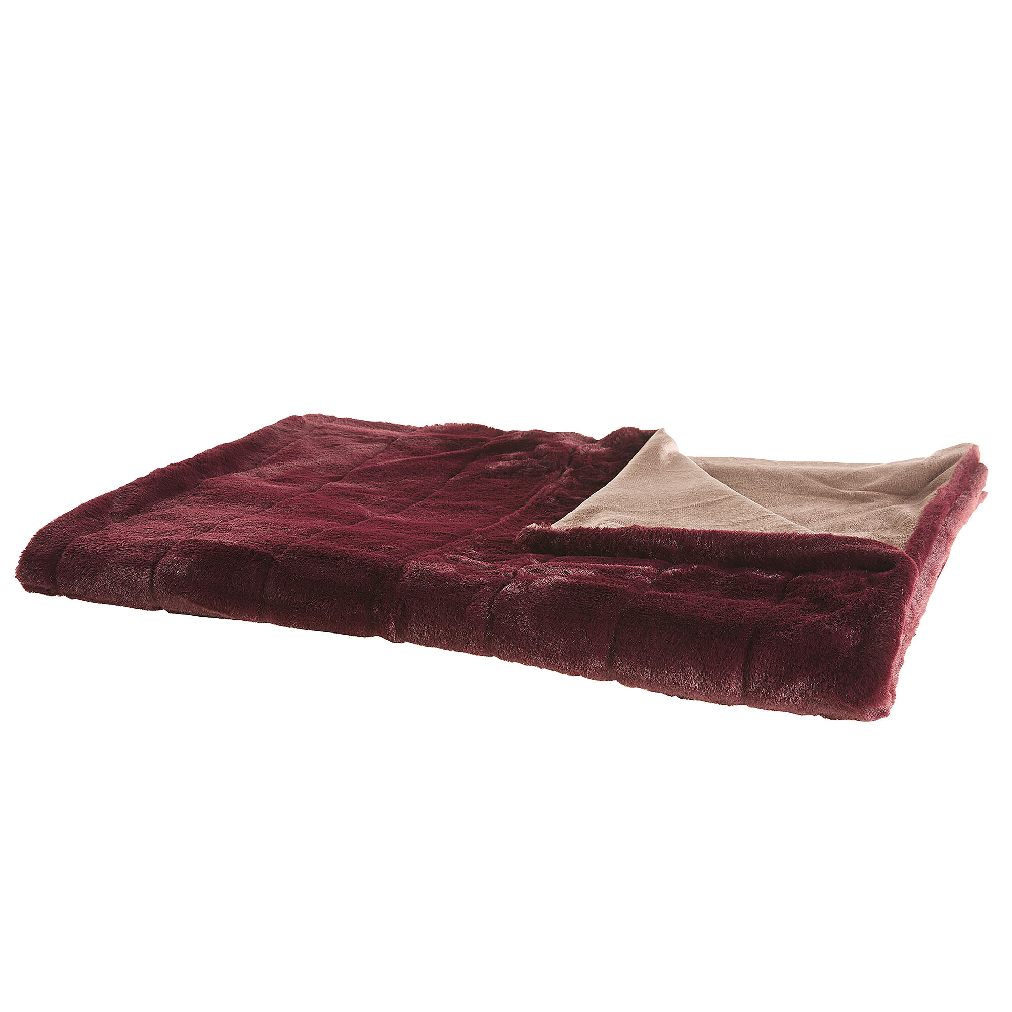 DECKE Burgunderrot Tantan 150/200 cm - Weinrot, Textil (150/200cm) - Beliani