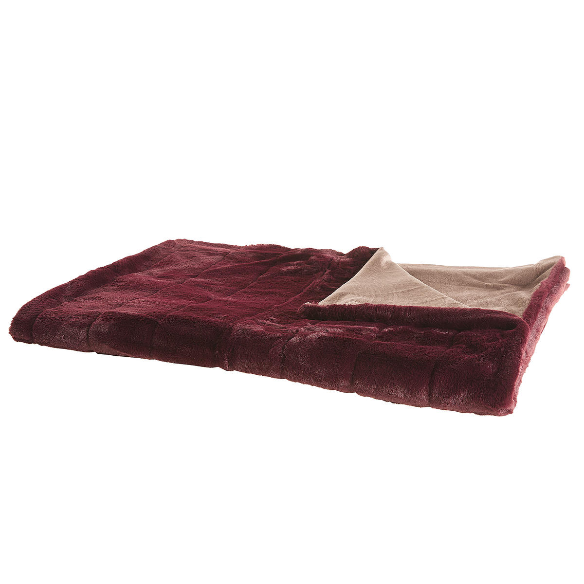 DECKE Burgunderrot Tantan 150/200 cm - Weinrot, Textil (150/200cm) - Beliani