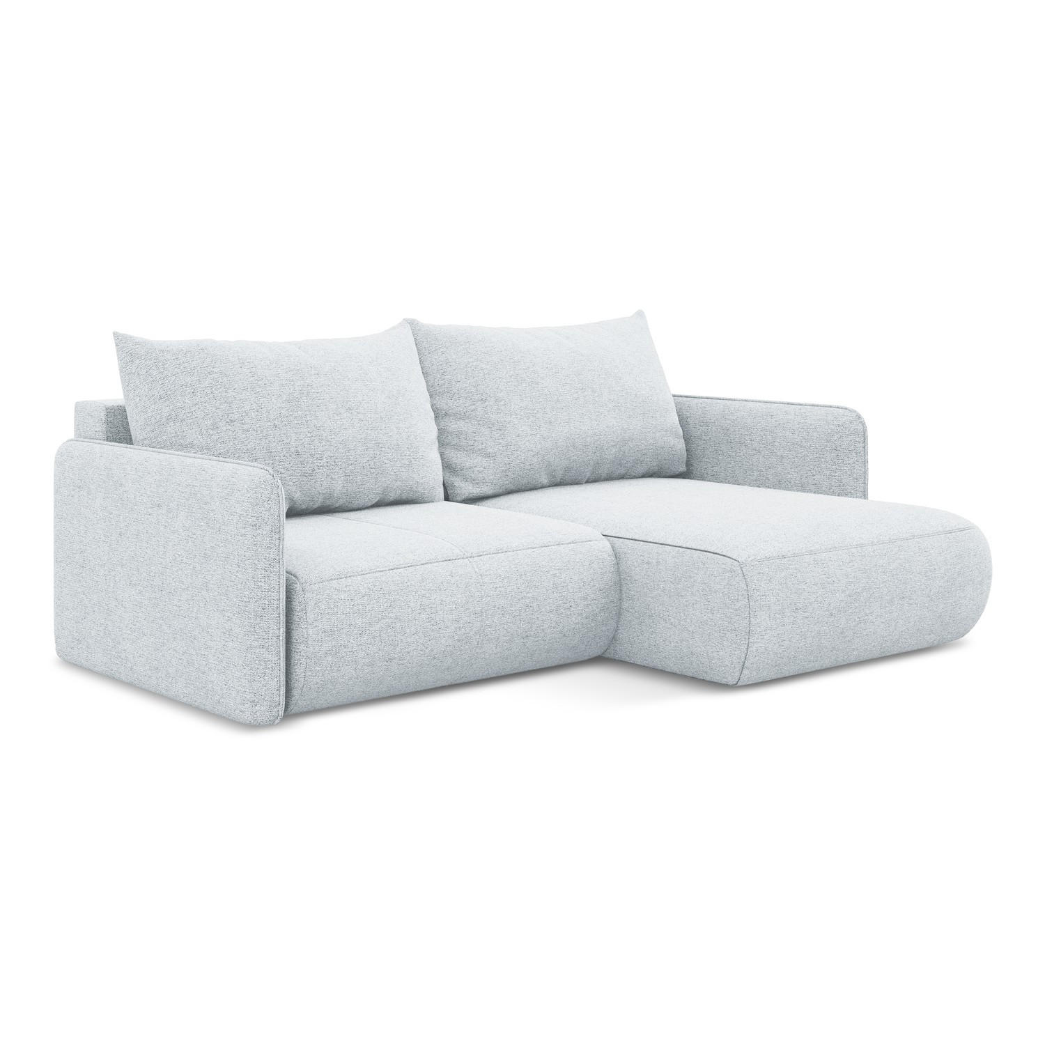 ECKSOFA mit Schlaffunktion Chenille Stoff Blau - Blau/Schwarz, Kunststoff/Textil (207/148cm) - LaMiaSofa