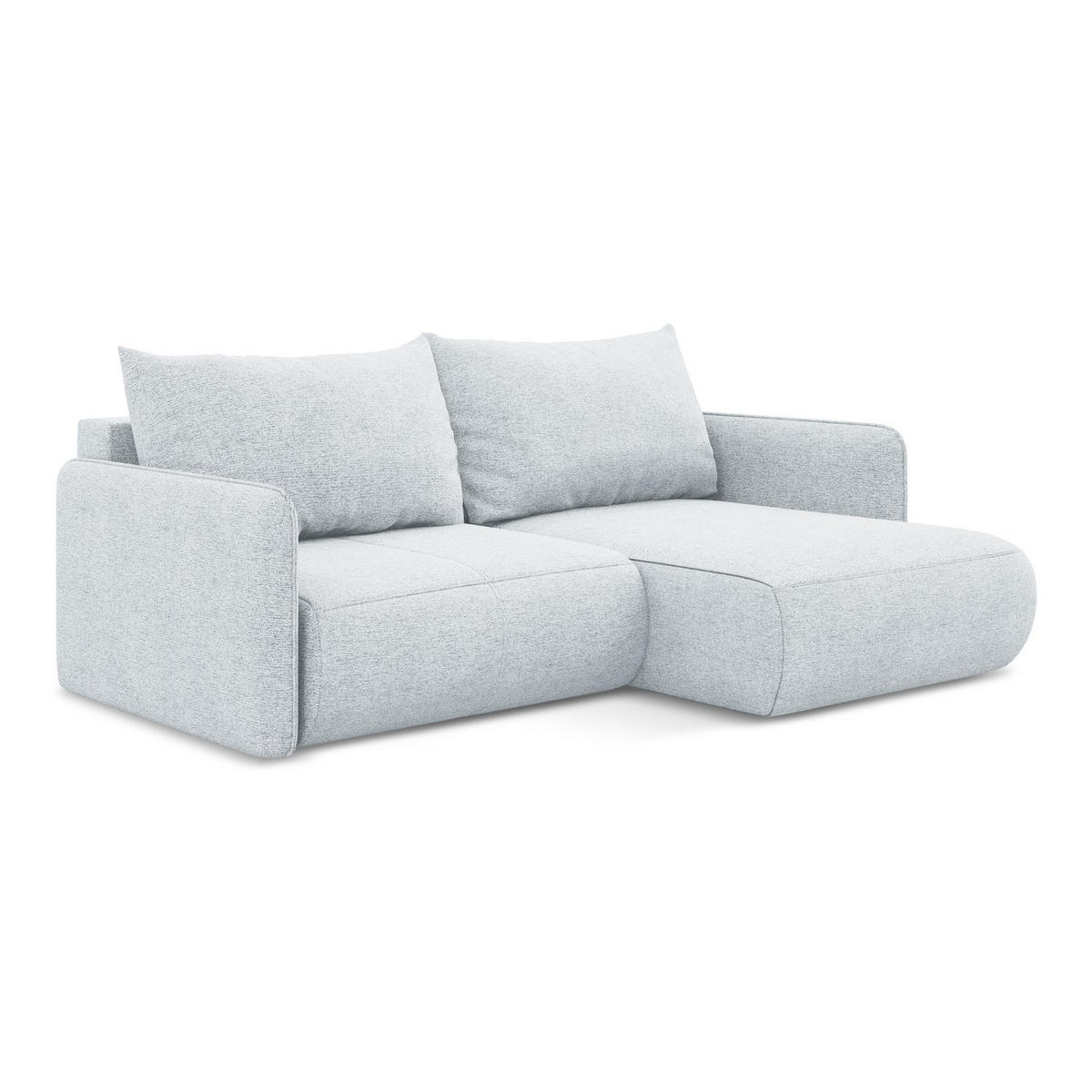 ECKSOFA mit Schlaffunktion Chenille Stoff Blau - Blau/Schwarz, Kunststoff/Textil (207/148cm) - LaMiaSofa