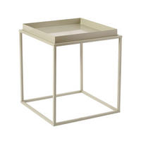 QUADRATISCHER beistelltisch mit platte mit rand 52/45/45 cm - Taupe, Metall (45/52/45cm) - Calicosy