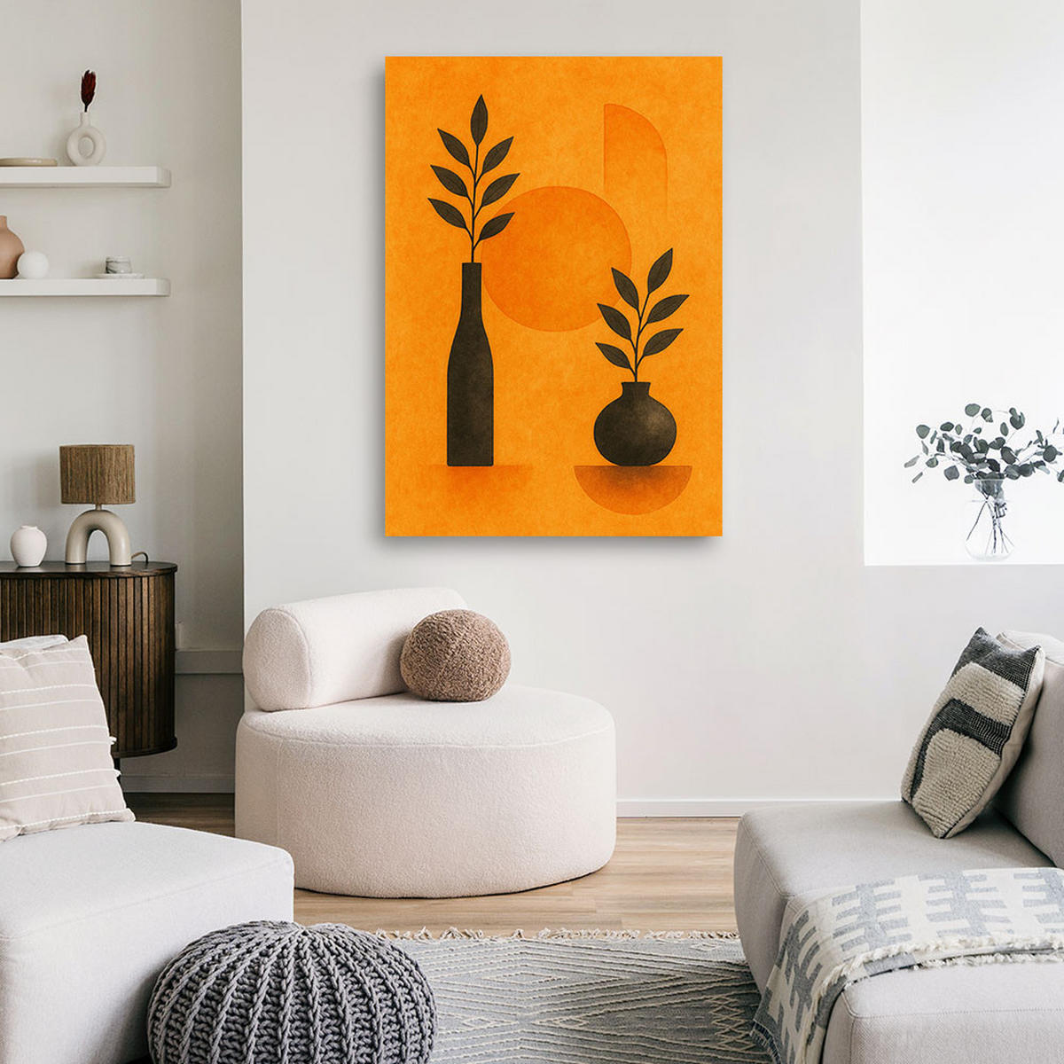 LEINWANDBILD Abstraktion 30x45cm - Orange, Textil (30/45cm) - Feeby