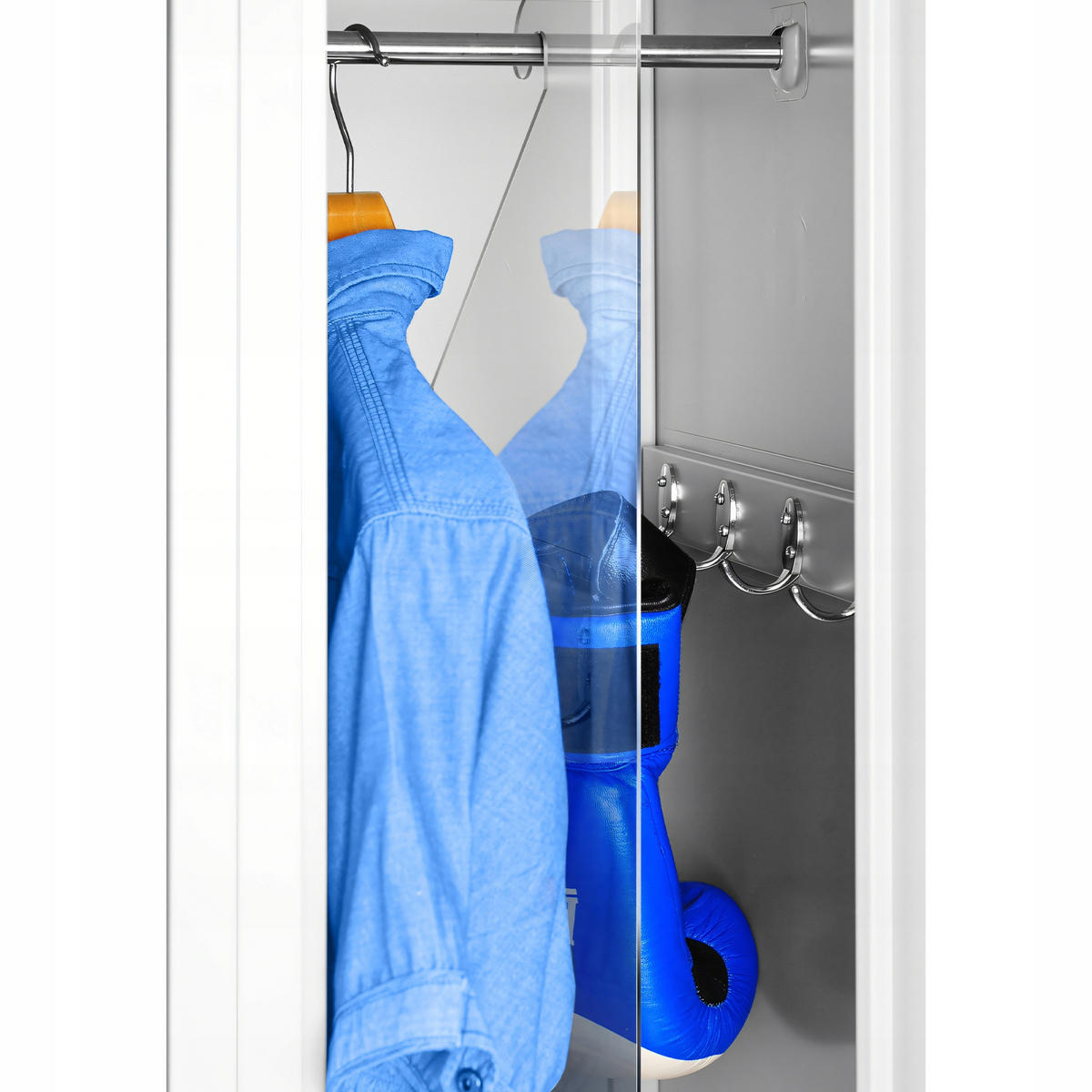 UMKLEIDESCHRANK KACPER II - Blau, Metall (60/180/50cm) - Jan Nowak