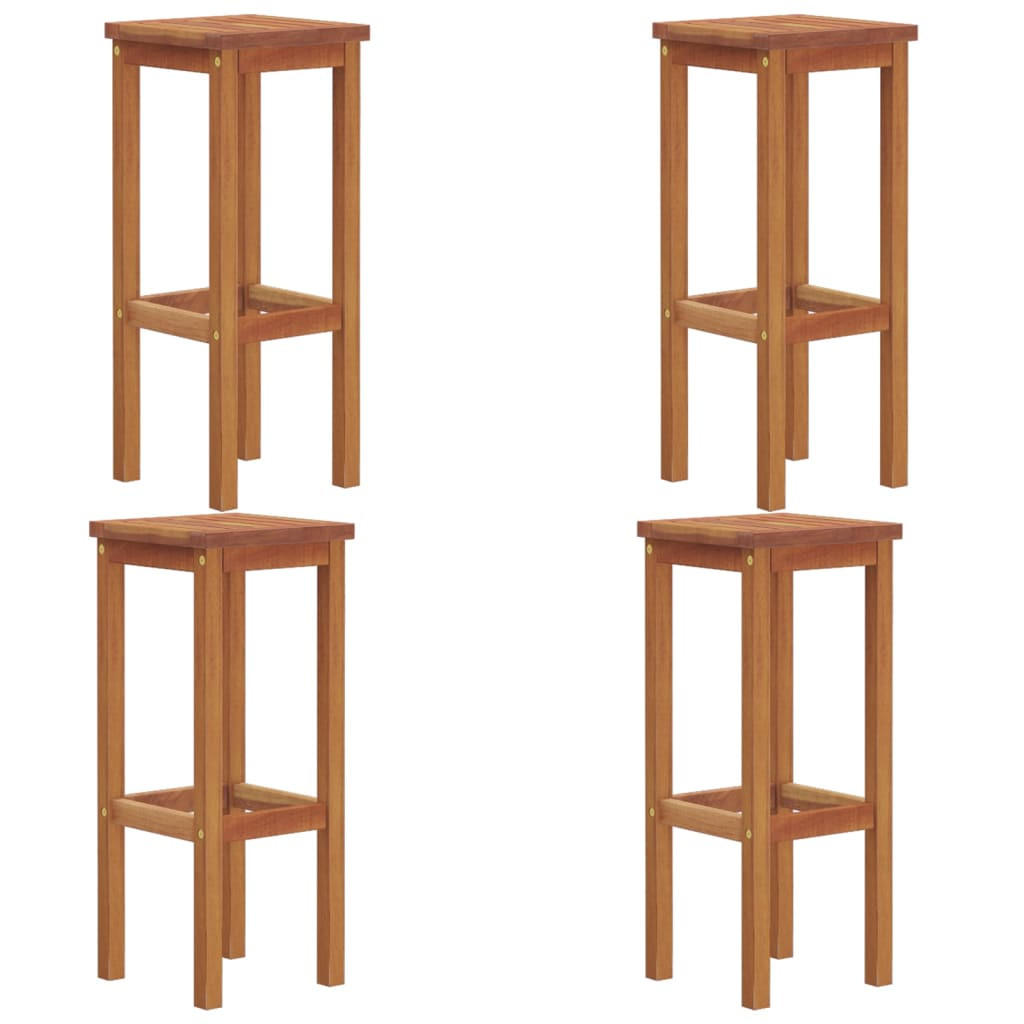 BARHOCKER 4 Stk. Massivholz Akazie - Braun, Holz (58/118/52cm) - vidaXL