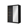 SCHIEBETÜRENSCHRANK Lungo III - Goldfarben/Schwarz, Holzwerkstoff/Metall (120/200/58cm) - MIRJAN24
