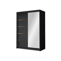 SCHIEBETÜRENSCHRANK Lungo III - Goldfarben/Schwarz, Holzwerkstoff/Metall (120/200/58cm) - MIRJAN24