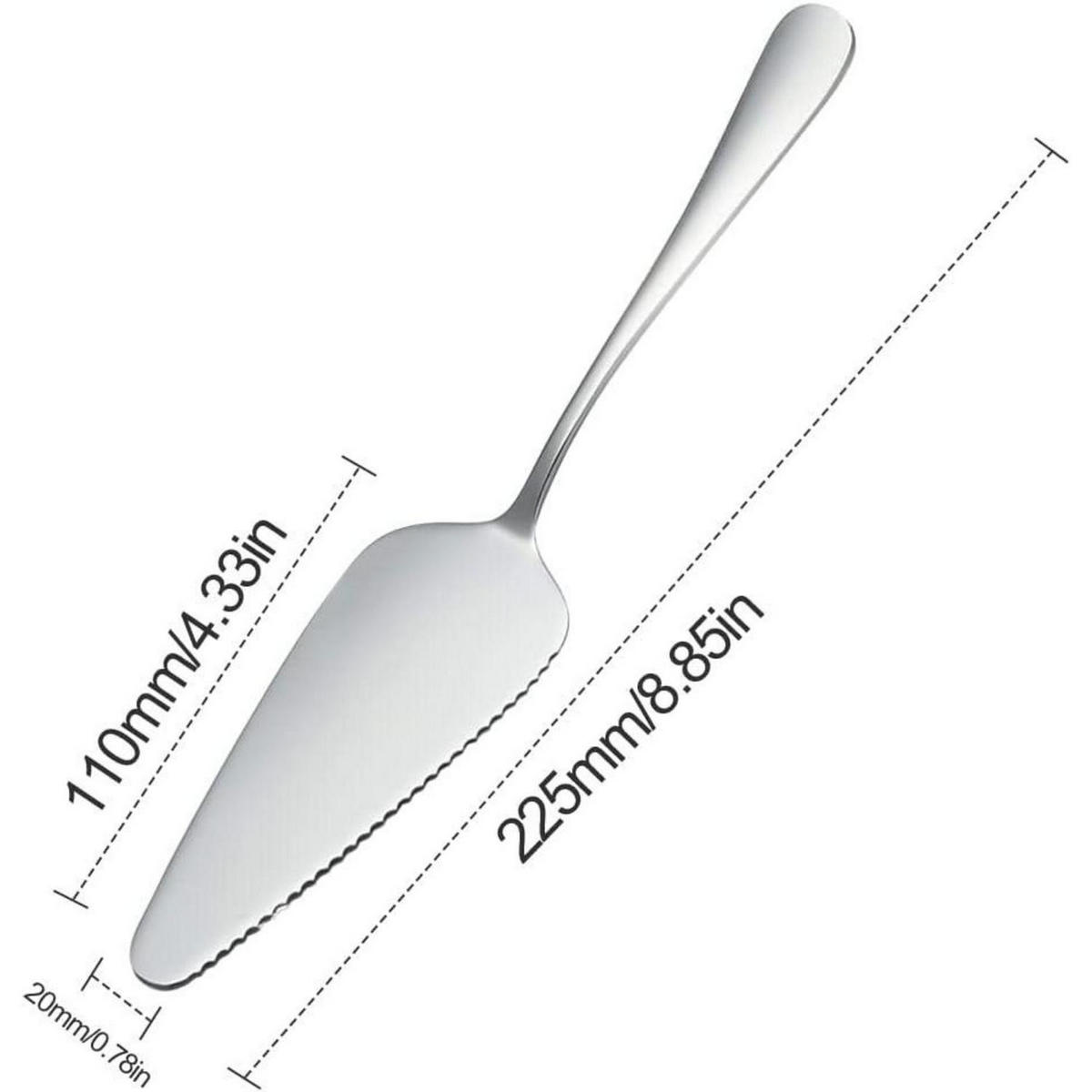 TORTENHEBER 6 Stück Edelstahl mit Wellenschliff - Silberfarben, Metall (22.5cm)