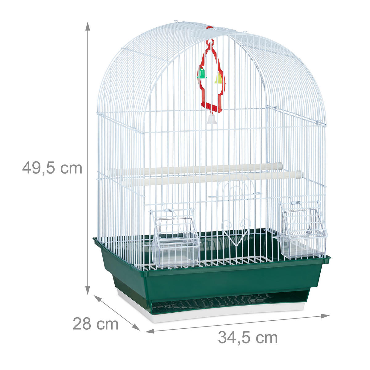 VOGELKÄFIG - Weiß, Kunststoff/Metall (34.5/49.5/28cm) - Relaxdays