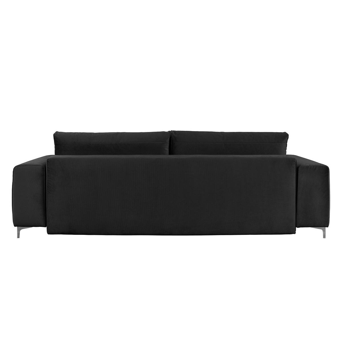 SCHLAFSOFA - Samt - Anthrazit/Silberfarben, Textil/Metall (265/91/105cm) - home24