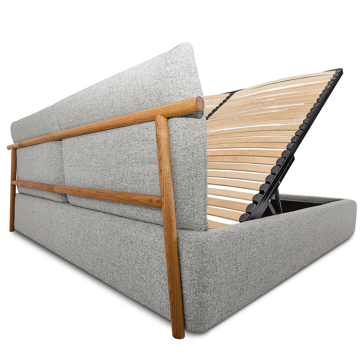 POLSTERBETT - Grau, Textil (140/200cm) - home24