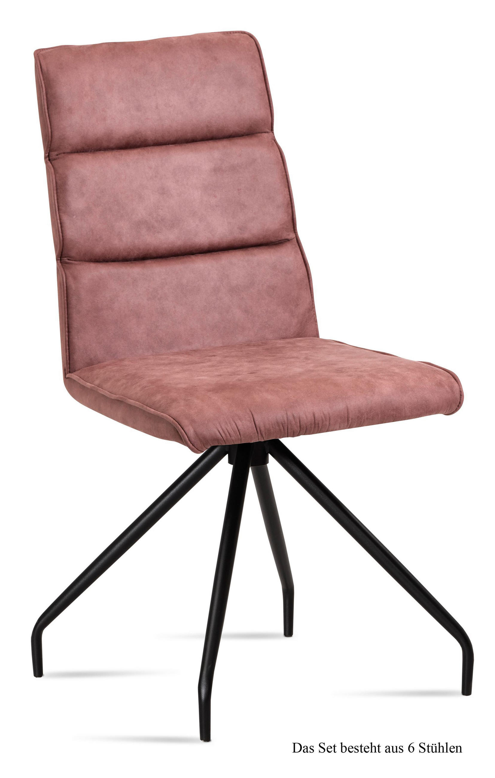 ESSZIMMERSTUHL (6er-Set) Devnet 47x92x60 Schwarz/Rosewood - Dunkelrosa/Schwarz, Kunststoff (60/92/47cm) - 58aufmkessel