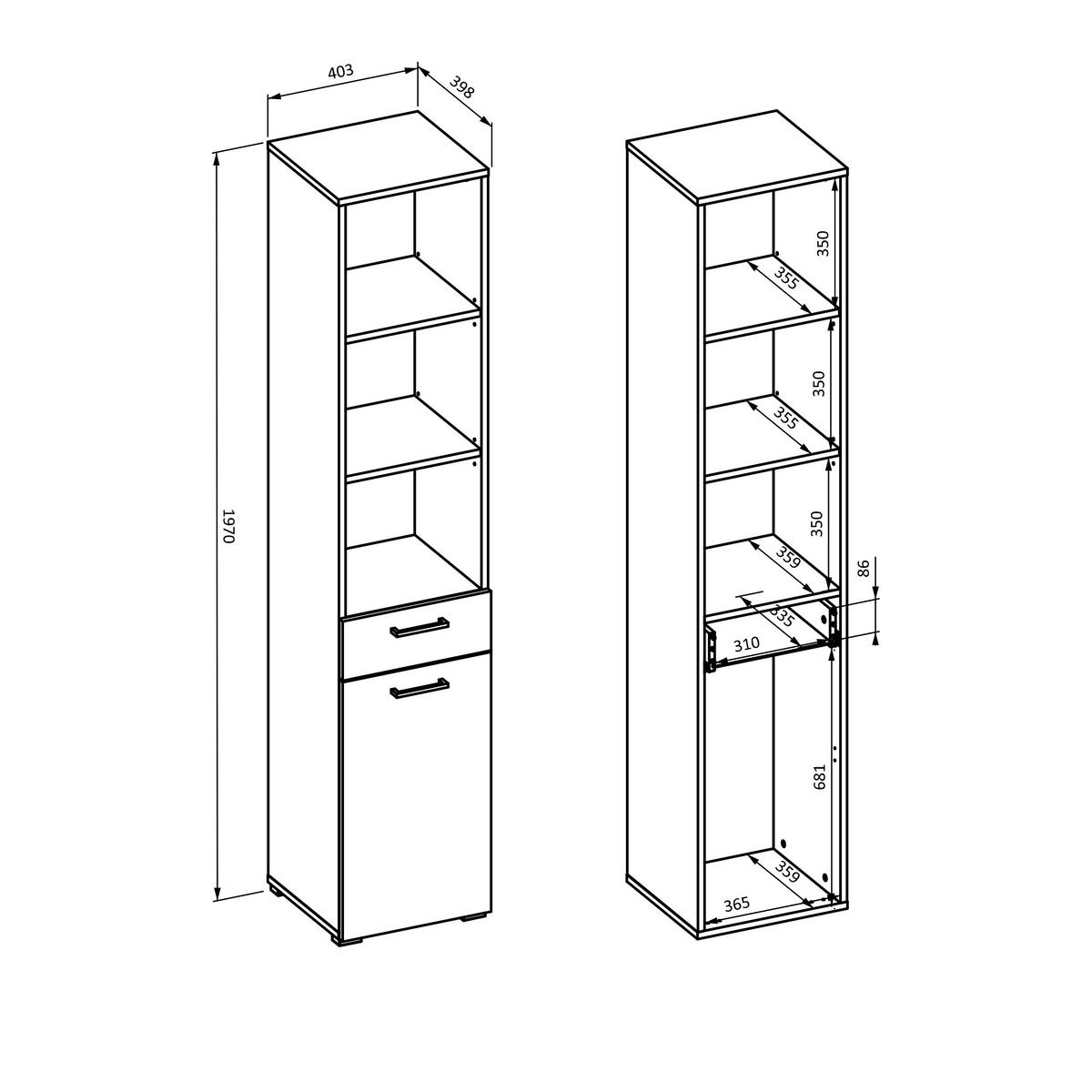 BÜCHERREGAL ROSIRIS 40x40x197 cm, Regal Beige - Beige, Holzwerkstoff (40/197/40cm) - MASSENO
