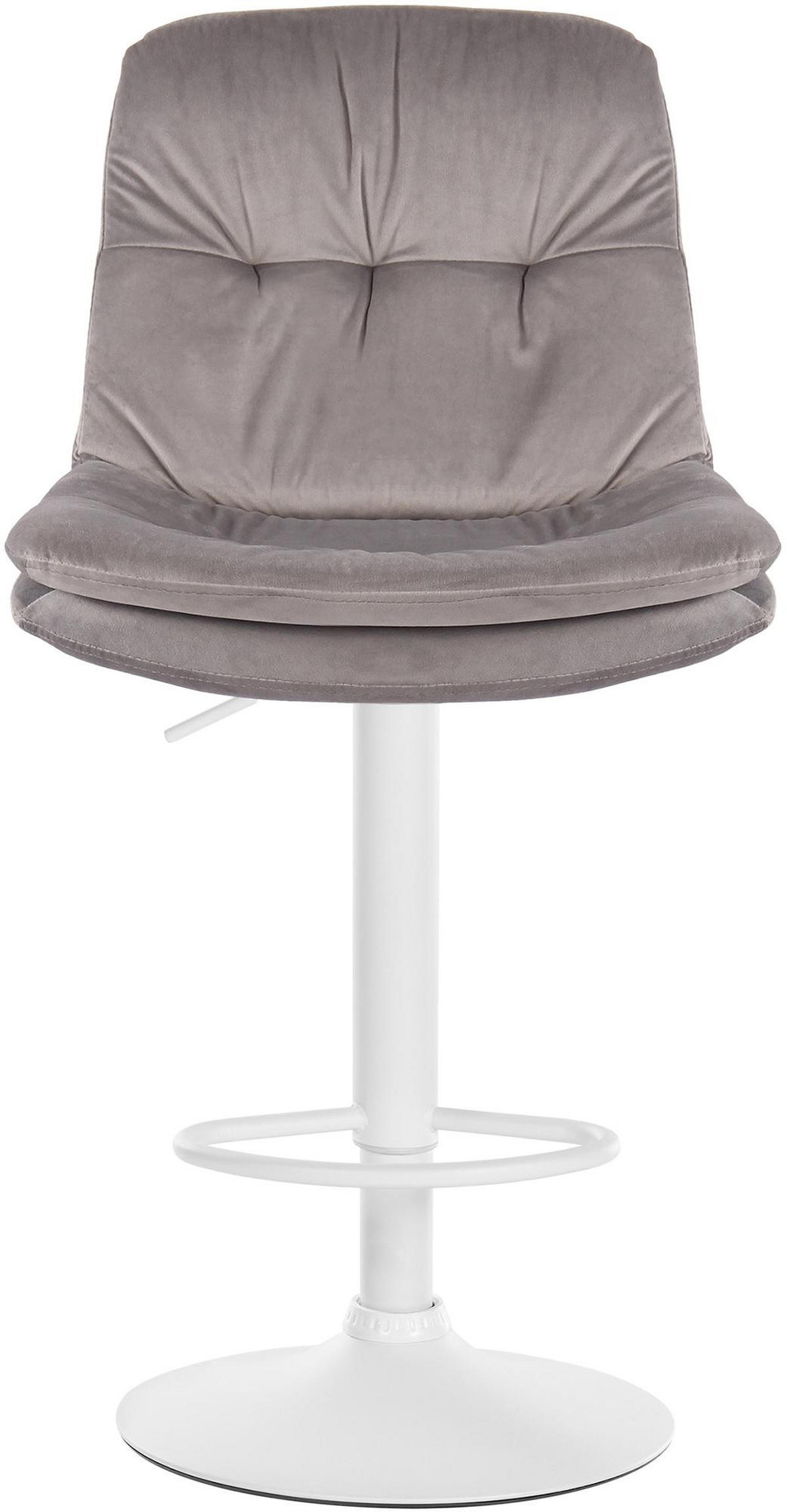 BARHOCKER Samt grau - Schwarz/Grau, Textil (46/94/54cm) - CLP