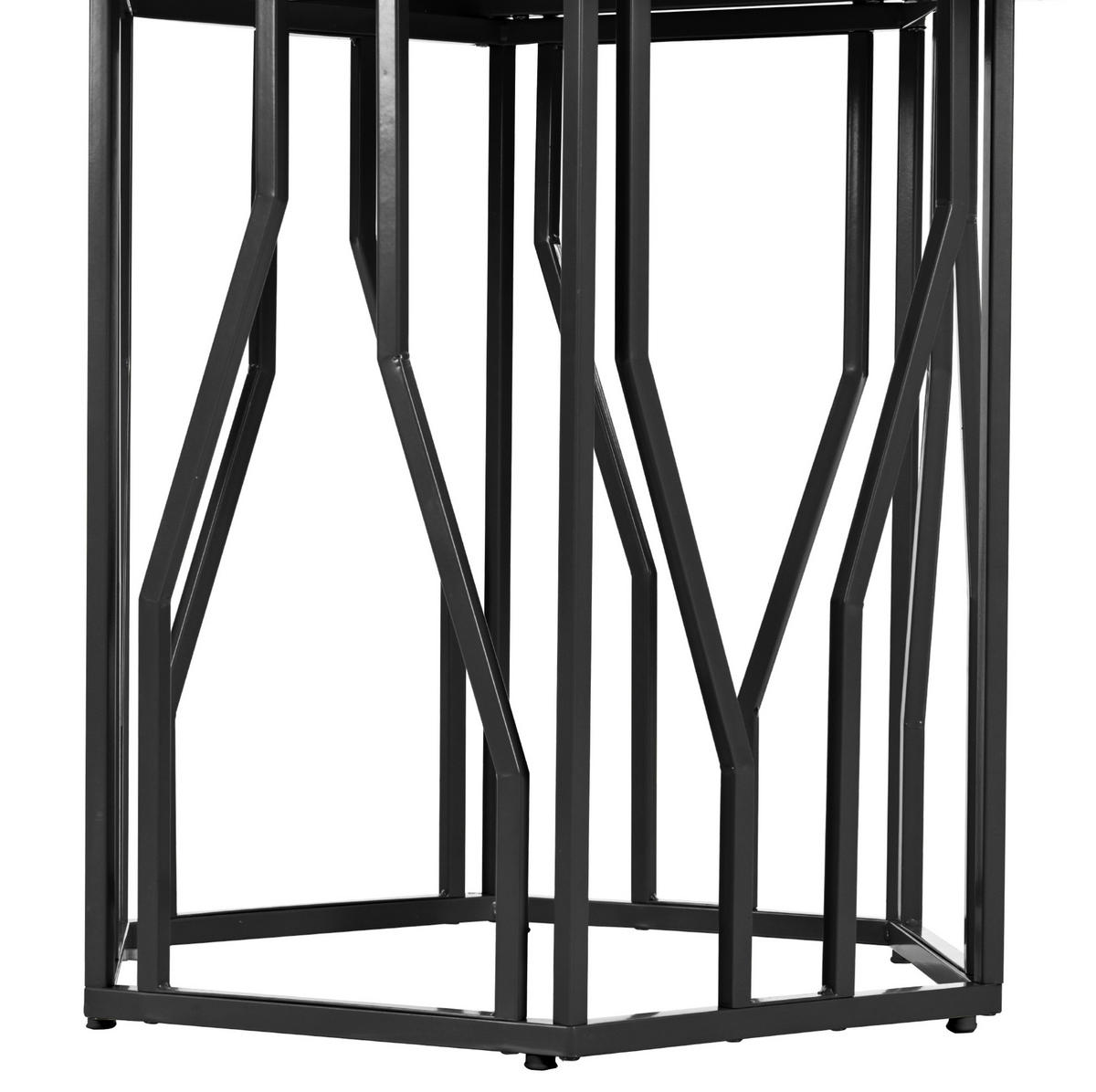 ESSTISCH 115,5/100/75 cm in Weiß/Schwarz mit Marmoroptik und Metallgestell - Schwarz, Holzwerkstoff (115.5/100/75cm) - Flora Grace