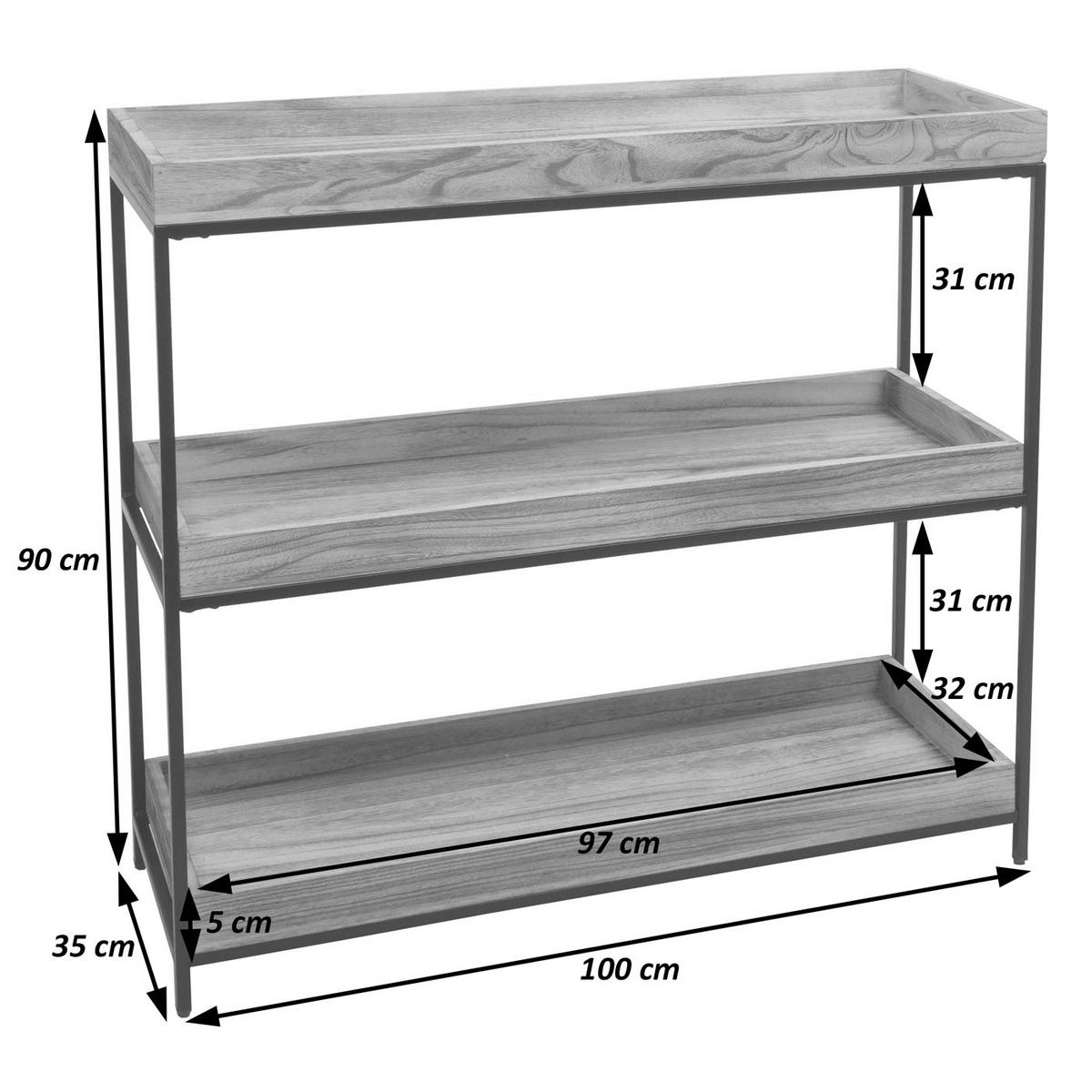 REGAL Grau - Grau, Holz (100/90/35cm) - MCW