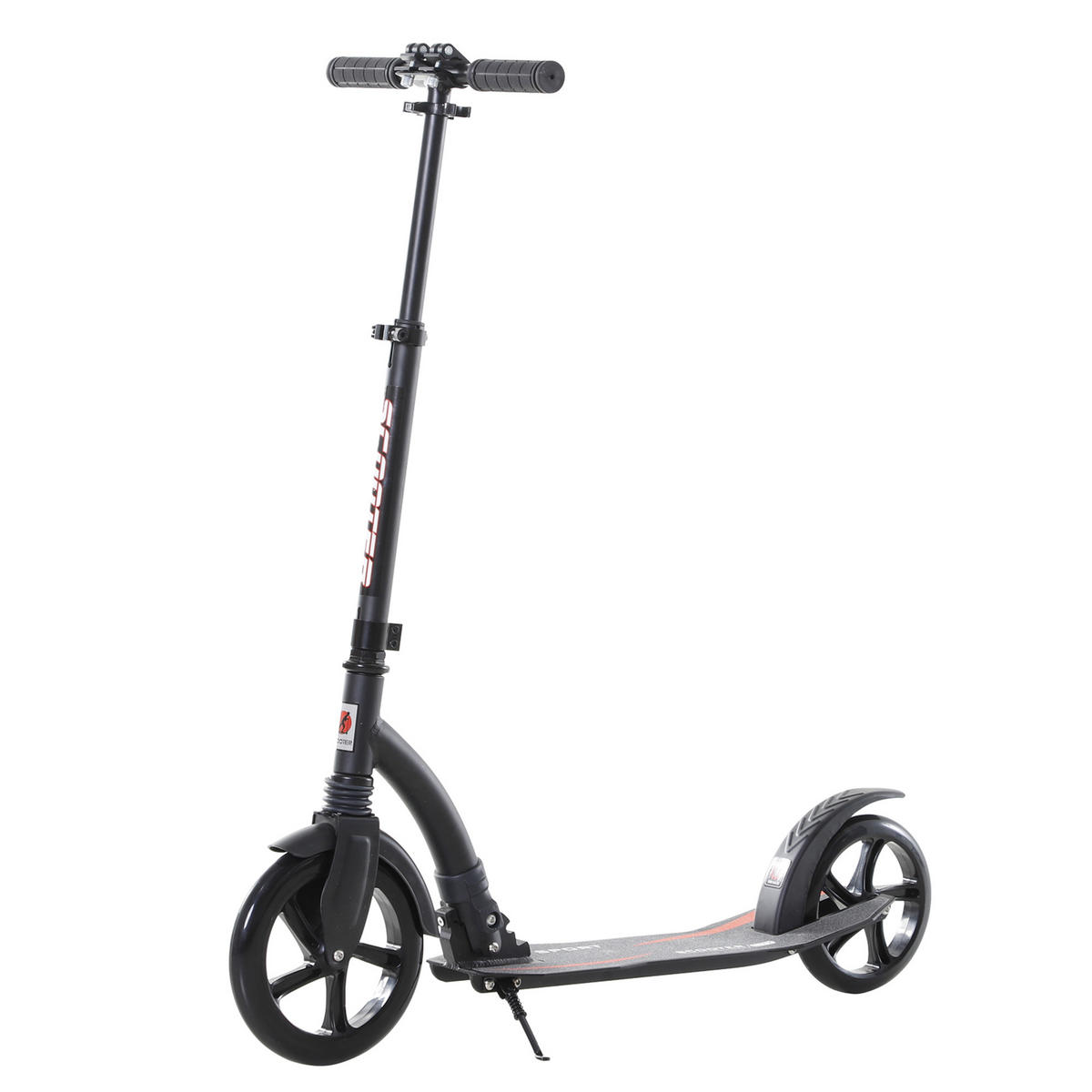 KINDERSCOOTER, Aluminium, Schwarz, L92,5 x B37,5 x H82-97 cm - Schwarz, Metall (92.5/37.5/97cm) - HOMCOM