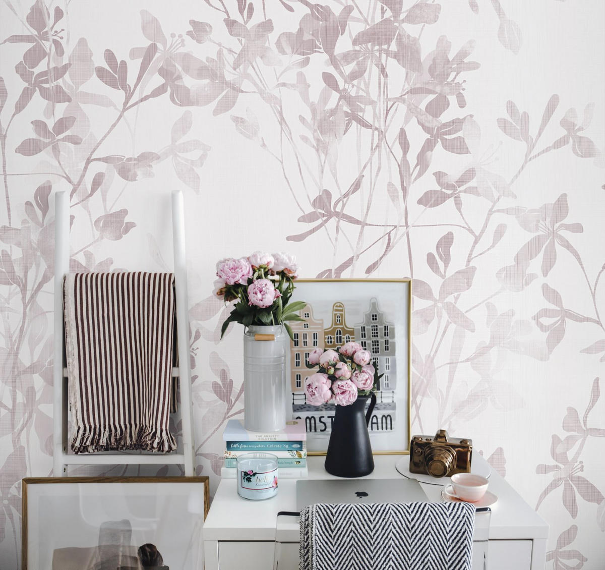 FOTOTAPETE Blumen 424 x 280 cm - Pink, Papier (424/280cm) - Sanders & Sanders