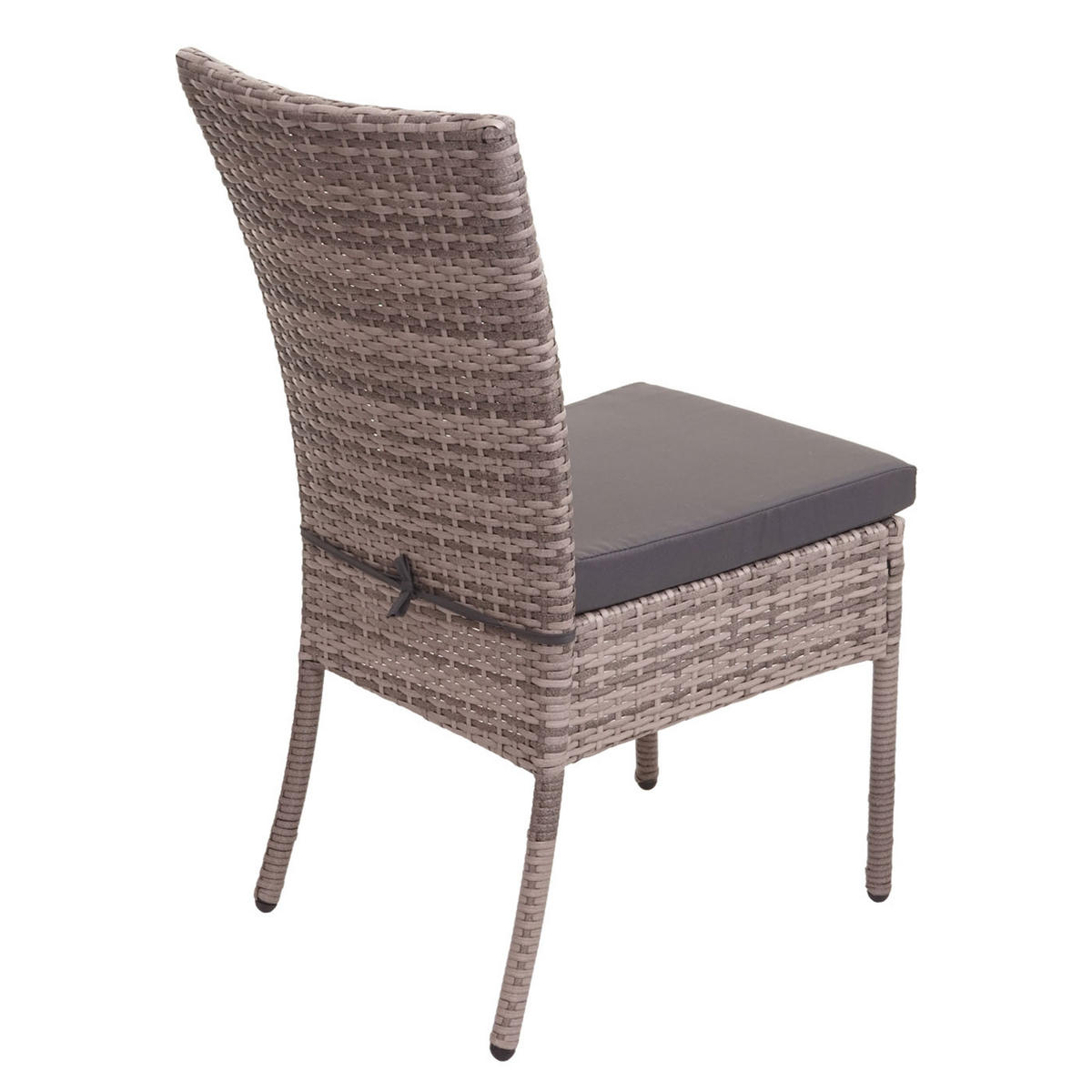 POLY-RATTAN GARNITUR Grau, Braun, Anthrazit 5-teilig-Set - Anthrazit/Braun, Kunststoff - MCW