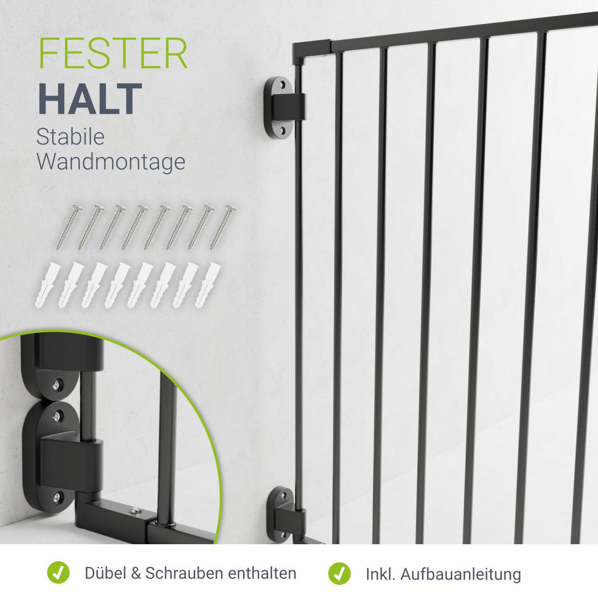 KAMINSCHUTZGITTER 300 cm - Schwarz, Metall (60/76/303cm) - Juskys