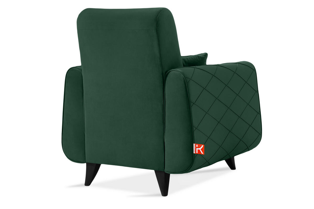 SESSEL GUSTAVO III Velours, Dunkelgrün - Dunkelgrün, Holz/Holzwerkstoff (83/95/92cm) - KONSIMO®