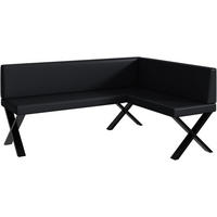 ECKBANK ERIC_X - Schwarz, Leder (128/168cm) - Meblini